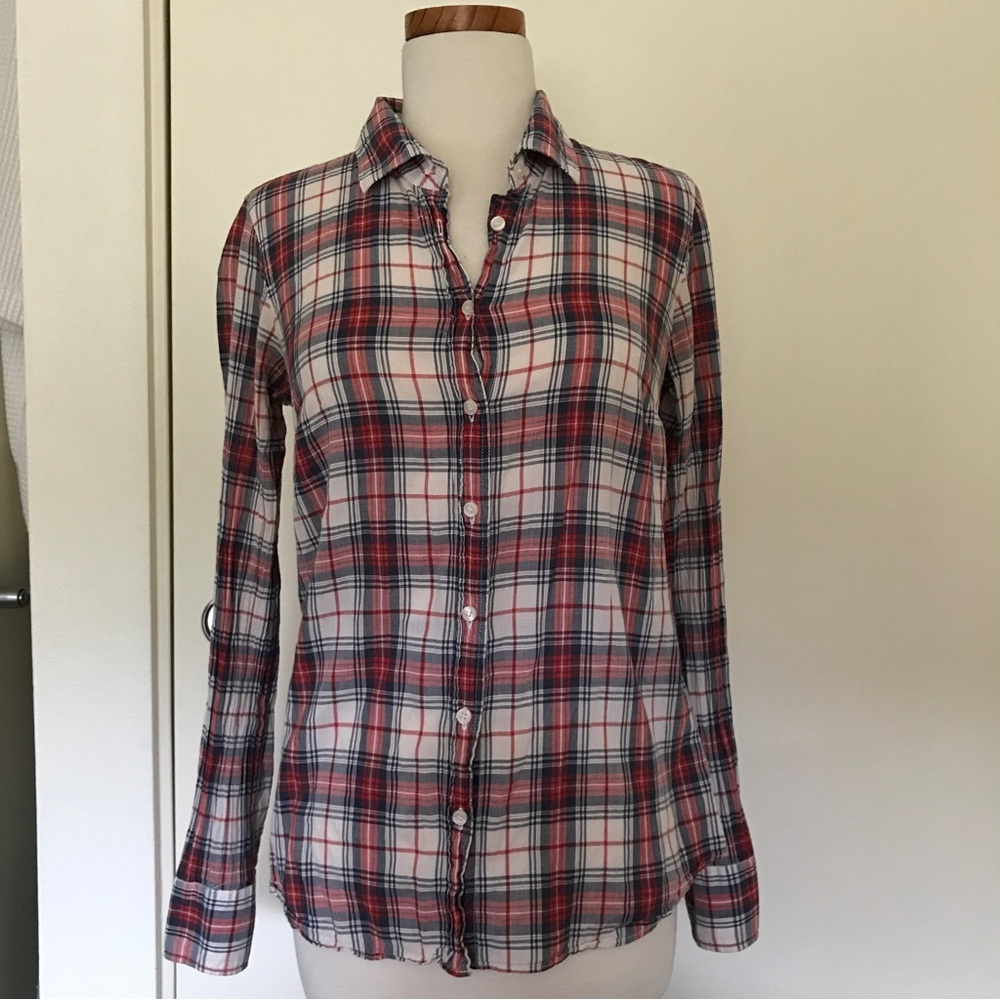 JCrew Plaid Button Down Size XS